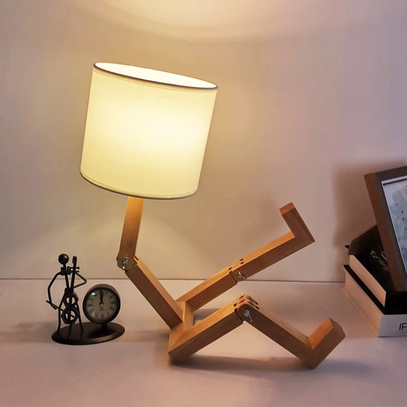 Yovee YW-05R Modern Wooden Foldable Desk Lamp | Eye-Care Reading Light with Bookshelf